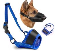 Muselière pour chiens de grande taille, matériau souple avec sangle réfléchissante et réglable, empêche de mordre, d'aboyer, de mâcher, de mâcher, de mordre, de mâcher, permet de boire (noir, taille