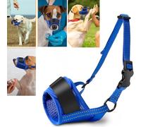 Muselière pour chiens de grande taille, matériau souple avec sangle réfléchissante et réglable, empêche de mordre, d'aboyer, de mâcher, de mâcher, de mordre, de mâcher, permet de boire (bleu, taille