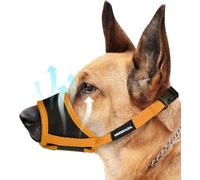 Muselière pour chiens de petite, moyenne et grande taille - Muselière en nylon doux respirant avec maille aérée, boucle réglable, design anti-chute pour mordre, aboier, mâcher, labrador, berger