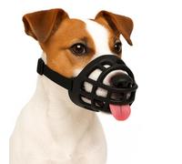 Museliere pour Chiens - Flamingo Muzzle Benzo Noir - Taille S - Silicone Souple - Sangles Réglables - Sécurité et Confort