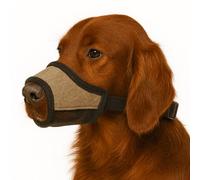 Muselière pour Chiens - Nobit Beige L - 22×12,5 cm - Tour de museau 54-72 cm - Nylon Ajustable avec Tissu Mesh - Fermeture à Clip - Flamingo