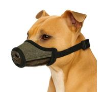 Muselière pour Chiens - Nobit Kaki XL - 25×15 cm - Tour de museau 59-80 cm - Nylon Ajustable avec Maille Respirante - Fermeture à Clip - Flamingo