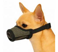 Muselière pour Chiens - Nobit Kaki XXS - 10×6 cm - Tour de museau 22-28 cm - Nylon réglable avec Tissu Mesh ventilé - Fermeture à Clip - Flamingo