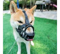 Muselière pour chiens pesant de 10 à 18 kg, résistante aux morsures, respirante et réglable, avec bandes réfléchissantes, anti-aboiement, anti-pollution, n'accroche pas les poils