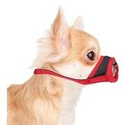 Muselière réglable en maille respirante pour chiens de petite, moyenne et grande taille - En nylon doux - Anti-morsure - Pour éviter les aboiements et la mastication (rouge, taille XS)