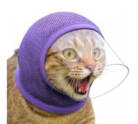 Muselière réglable pour chat - Respirante - Avec protection transparente anti-morsure et anti-léchage - Casque d'astronaute - Outils de toilettage et de bain