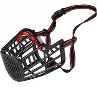 Muselière Chien - Museliere pour Chiens - Taille XXL: Nuque 50-72cm, Nez 6,5x10cm - idéal pour Les promenades - Flamingo Muselière Chien Silas Noir