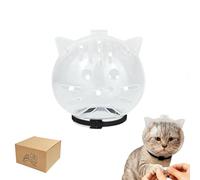 Muselière transparente pour chat - Casque d'astronaute réglable - Protection anti-morsure pour couper les ongles et le bain, équipement de sécurité respirant pour petits chats (S 13,5 x 12,7 cm)