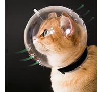 Muselière Transparente pour Chat et Chaton agressif, Capuche Respirante, Casque d’Astronaute réglable, empêche Les morsures et Les mastications（M）