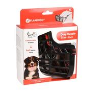 Muselière Chien - Museliere pour Chiens - Taille XL: Nuque 45-62cm, Nez 6x9,5cm - idéal pour Les promenades - Flamingo Muselière Chien Silas Noir