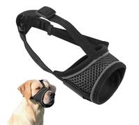 Muselières en Nylon pour Chiens, Réglable Muselière pour Chien avec Velcro, Respirant, Douce et Confortable, Favorise Le L'Abreuvement, EmpêChe L'Aboiement, Le Déchirement et Le Grignotage (L)