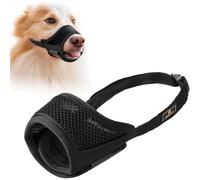 Muselières pour Chiens, Doux et Respirant Matériau Nylon Muselière Réglable Confortable Anti-Morsure Anti Aboiement Masque de Chien pour Chiots/Petits/Moyen Chiens (L, Noir)