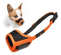 Muselières pour Chiens, Doux et Respirant Matériau Nylon Muselière Réglable Confortable Anti-Morsure Anti Aboiement Masque de Chien pour Chiots/Petits/Moyen Chiens (S, Orange)