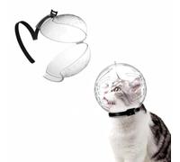 Muselières Transparent pour Chat Respirantes Couvercle De Protection De Tête De Chaton Anti-Morsure Capuche Réglable astronaute pour Chat Muselières pour la Coupe des Ongles et le Bain de Chat