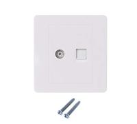 Museourstyty Prise RJ45 adaptateur réseau + antenne TV coaxiale, support mural double prise prise murale sortie panneau