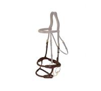 Muserolle cheval double avec corde recouverte Dy'on Marron Cob