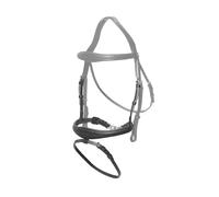 Muserolle combinée pour cheval anatomique avec chaines Dy'on Noir Cob
