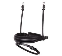 Muserolle combinée pour cheval en cuir anatomique ronde BR Equitation Pull-back Noir Full
