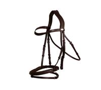 Muserolle combinée pour cheval en cuir Dy'on Flash Marron Poney