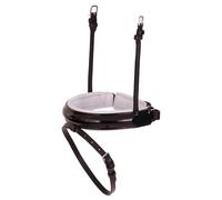 Muserolle combinée pour cheval en cuir verni large BR Equitation Pull-back Lacquer Noir Full