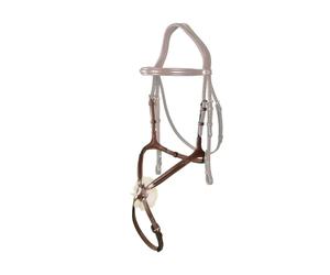 Muserolle croisée pour cheval Dy'on New English Collection Marron Full