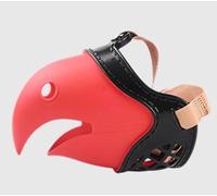 Muserolle pour Chien à Bec de Perroquet, Taille 7, pour Chiens de 15 à 20 kg, réglable, Anti-mordillements et Anti-aboiements, élastomère Noir et Rouge, 15,7 x 5,1 x 4,7 in