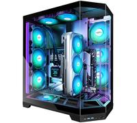 MUSETEX Boitier PC, Conception de Montage Vertical du GPU, pré-Installation 5 Ventilateurs PWM ARGB, 360MM RAD Support, Boîtier ATX Mid Tower avec Type C, Noir (GR3)