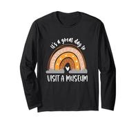 Museum Nerd Boho Kids Women Heart Rainbow Manche Longue