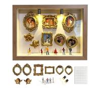 Museum Silhouette Box - DIY 30x20x3cm Shadow Box Display Case | Creative Memory Storage Box for Collectibles Photos Crafts and Keepsakes | Shadow Box Frame | for Home Office Bed