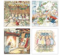 Museums and Galleries Lot de 20 cartes de Noël caritatives - Cartes de Noël caritatives avec 4 motifs illustrés de haie de ronces - Cartes de Noël respectueuses de l'environnement avec enveloppes