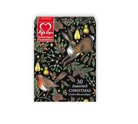 Museums and Galleries Lot de 30 cartes de Noël respectueuses de l'environnement avec enveloppes Motif animaux pittoresques et Père Noël