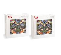 Museums & Galleries 2 lots de 4 dessous de verre avec dos en liège - Motif William Morris Strawberry Thief - 8 sous-verres V&A pour la maison