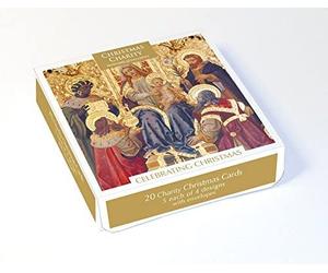 Museums & Galleries Boîte de 20 cartes de Noël caritatives traditionnelles - Cartes religieuses « Celebrating Christmas » 4 designs - Respectueux de l'environnement et recyclable