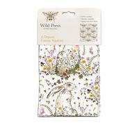 Museums & Galleries Helen Ahpornsiri Lot de 4 serviettes de table réutilisables en coton bio Motif lièvre et papillons, CNA042