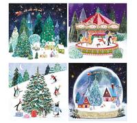 Museums & Galleries Lot de 20 cartes de Noël caritatives - Motifs assortis - 10,2 x 12,7 cm - Scènes de Noël magiques - Cartes de Noël festives - Au profit des organismes de bienfaisance britanniques