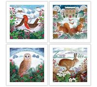 Museums & Galleries Lot de 20 cartes de Noël - Motifs assortis - 10,2 x 15,7 cm - Animaux de la campagne - Scènes d'hiver - Lot de cartes de Noël festives - Noël blanc