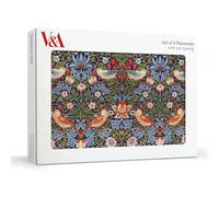 Museums & Galleries Lot de 4 sets de table avec envers en liège - Motif voleur de fraises William Morris - Sets de table V & A pour la maison