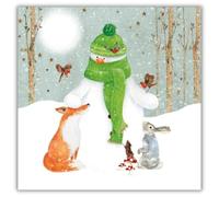 Museums & Galleries Lot de 8 cartes de Noël caritatives - Motif bonhomme de neige et amis de la forêt - Cartes de Noël festives - Au profit de la British Heart Foundation