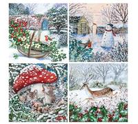 Museums & Galleries Lucy Grossmith Designs Lot de 20 cartes de Noël caritatives Motif jardin enneigé 10,2 x 12,7 cm