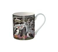 Museums & Galleries Mug en porcelaine fine - Design élégant « Fair Isle Puffins » par Angela Harding - Tasse à thé et café de qualité supérieure pour la maison et la cuisine