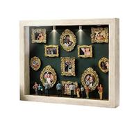 Museums Silhouettes Box - Boîte à souvenirs miniature en résine lumineuse | Kit d'art décoratif avec éclairage chaud pour appartement, ferme, hôtel, dortoir, salon, idées de cadeaux d'anniversaire