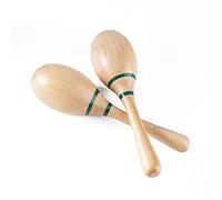 Maracas à percussion - Hochets - Marteau à sable - Instrument à percussion avec coques en plastique ABS et poignées en bois pour spectacles en direct et sessions d'enregistrement (naturel)