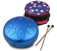 Musfunny Tambour à langue en acier pour enfants : 15,2 cm 8 notes en do majeur avec sac de baguettes, couverture de doigt - Handpan pour l'éducation musicale, la méditation, les instruments de musique