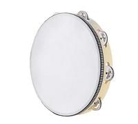 Musfunny Tambourins pour adultes de 25,4 cm : Tamborine en bois avec grelots en métal à une rangée - Instrument de musique Tamborines pour adultes, cadeau de percussion pour église, KTV