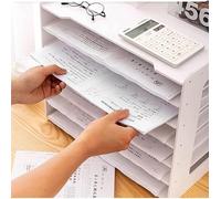 MUSHHE Unité de rangement de papier A3 Extra Large, pour bureau et école, étagère blanche pour dossiers, plateau de papeterie, porte-revues