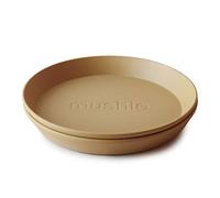 mushie Assiette pour Enfants | Réutilisable Vaisselle Sans BPA | Assiettes Compatibles Lave-Vaisselle & Micro-ondes | Fabriqué au Danemark | Mustard