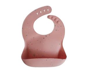 Mushie Babero Silicona Print Powdwe Pink Confeti 1ud