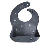 mushie Bavoir Bébé en Silicone | Bavoirs Imperméables Réglables | Bavoirs Faciles à Essuyer | 4 Tailles Réglables Avec Poches Avant Profondes | 100% Sans BPA et Phtalate | Boat