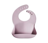 mushie Bavoir Bébé en Silicone | Bavoirs Imperméables Réglables | Bavoirs Faciles à Essuyer | 4 Tailles Réglables Avec Poches Avant Profondes | 100% Sans BPA et Phtalate | Pale Mauve