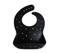 mushie Bavoir Bébé en Silicone | Bavoirs Imperméables Réglables | Bavoirs Faciles à Essuyer | 4 Tailles Réglables Avec Poches Avant Profondes | 100% Sans BPA et Phtalate | Black